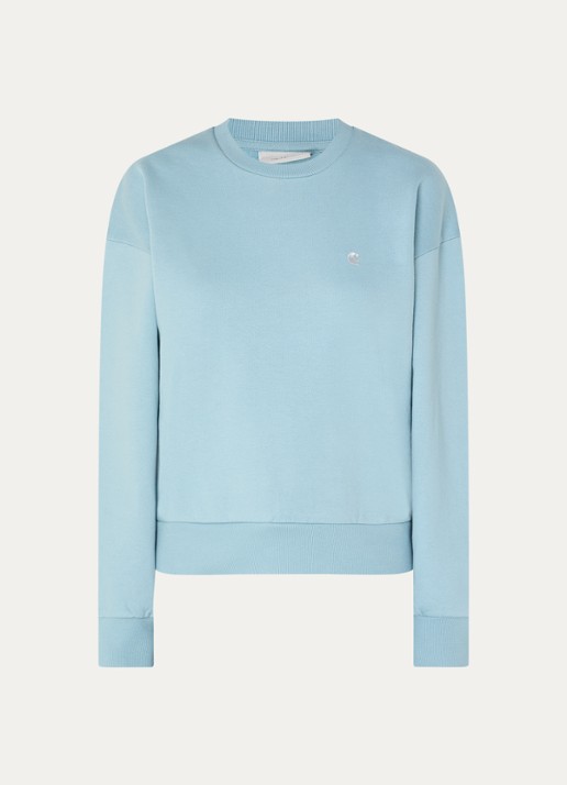 Carhartt WIP Sweater met logoborduring - voorkant 2 lichtblauw