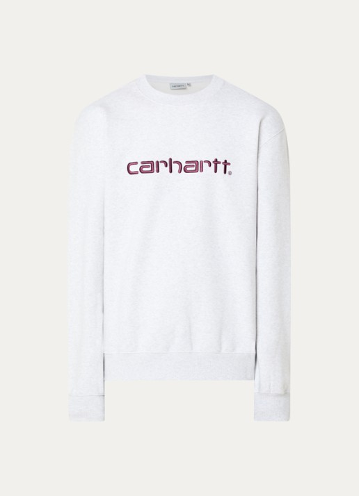Carhartt WIP Sweater met logoborduring - voorkant grijsmele