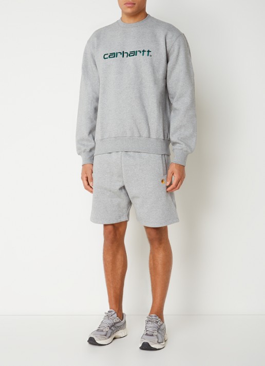 Carhartt WIP Sweater met logoborduring - voorkant 3 grijs
