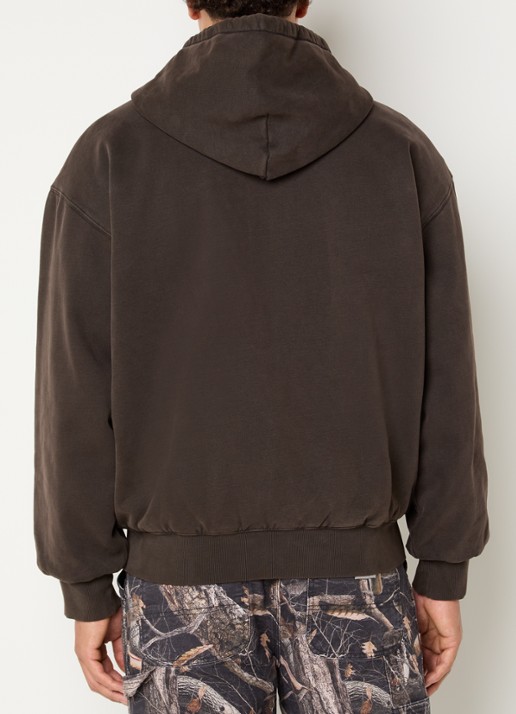 Carhartt WIP Sweatvest met logo en steekzakken - achterkant donkerbruin