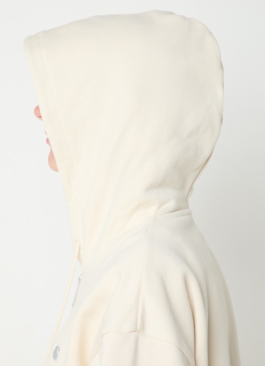 Carhartt WIP Sweatvest met logoborduring en capuchon - detail 3 creme
