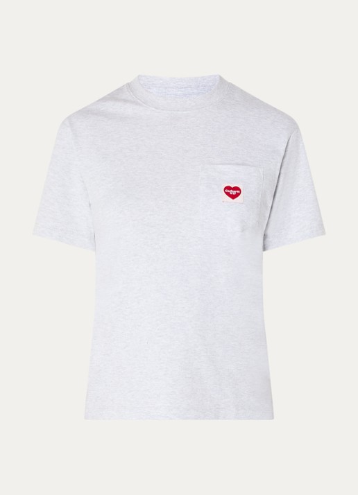 Carhartt WIP T-shirt met borstzak en logo - voorkant grijsmele