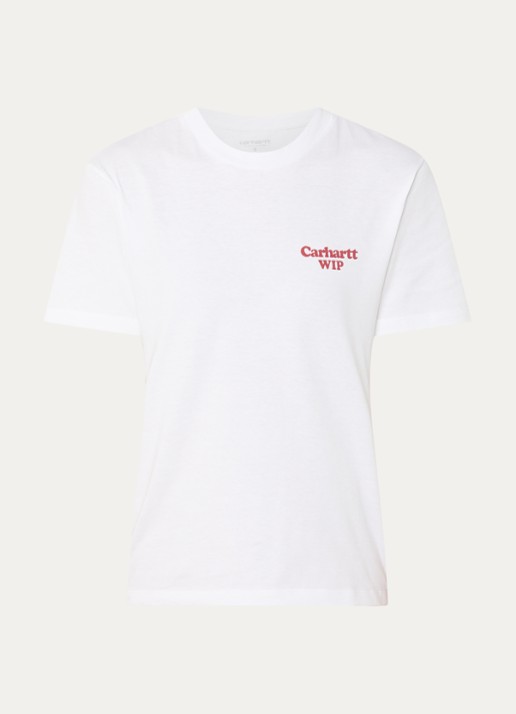 Carhartt WIP T-shirt met logo- en backprint - voorkant 2 wit