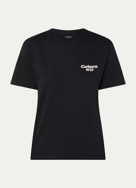 Carhartt WIP T-shirt met logo- en backprint - voorkant 3 zwart