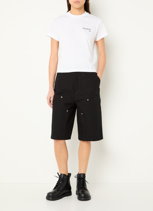 Carhartt WIP T-shirt met logo- en backprint - voorkant 3 wit