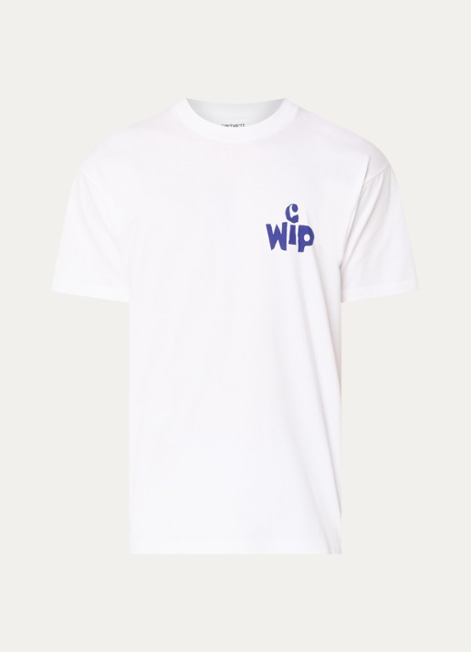 Carhartt WIP T-shirt met logo- en backprint - voorkant 3 wit