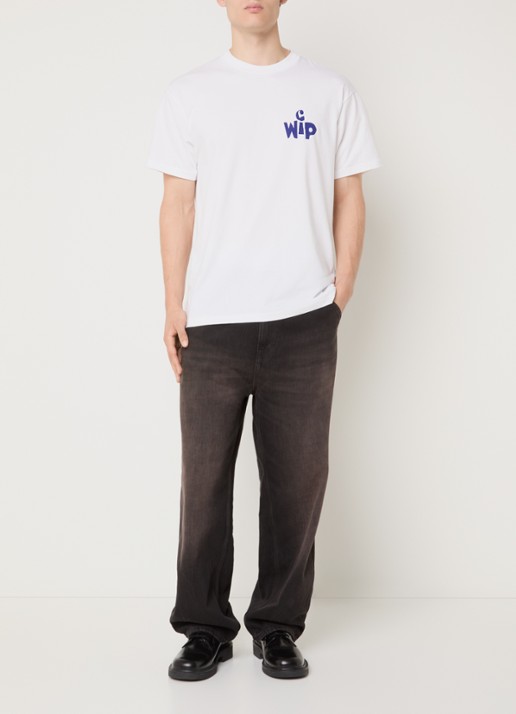 Carhartt WIP T-shirt met logo- en backprint - voorkant 4 wit