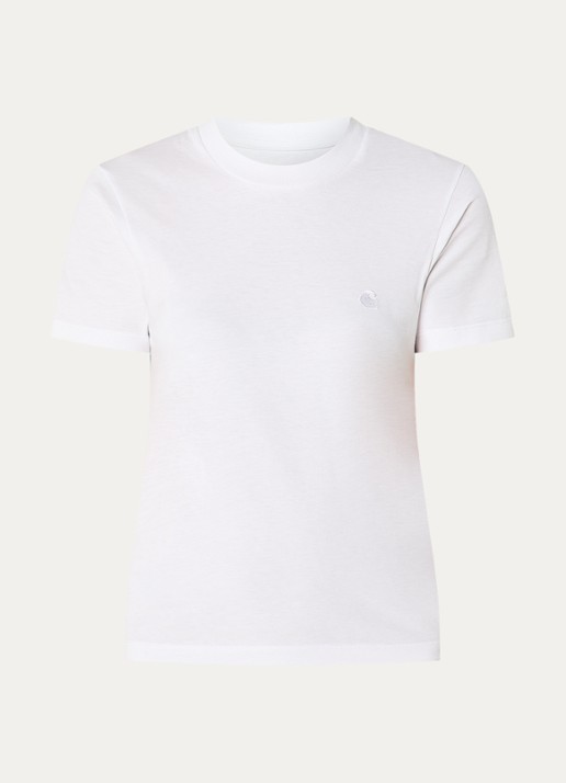 Carhartt WIP T-shirt met logo - voorkant 3 wit