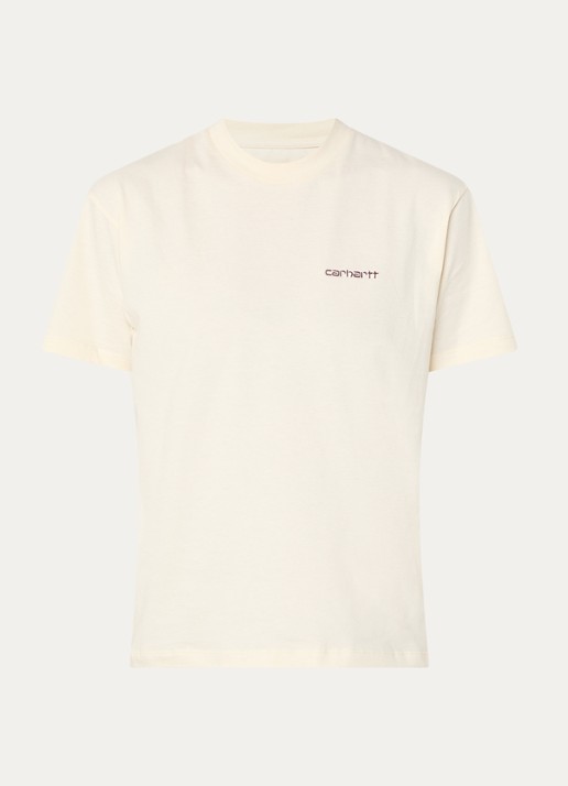Carhartt WIP T-shirt met logo - voorkant 2 lichtgeel