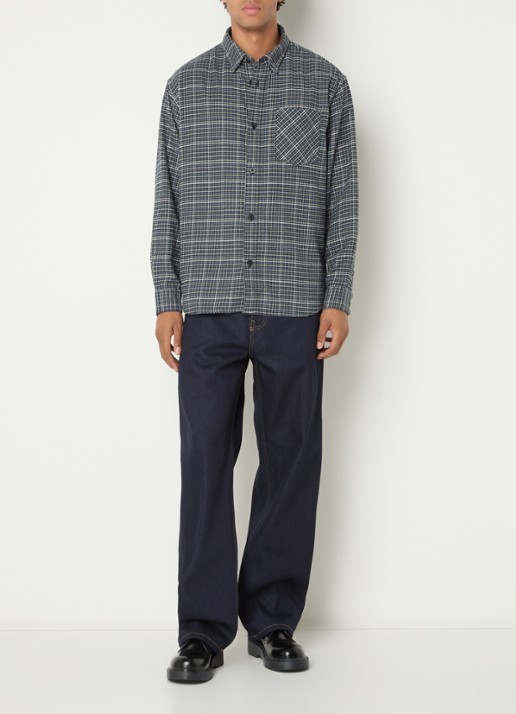 Carhartt WIP Todrick regular fit overhemd met ruitdessin - voorkant 3 indigo