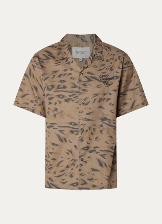 Carhartt WIP Travon regular fit overhemd met print - voorkant groen