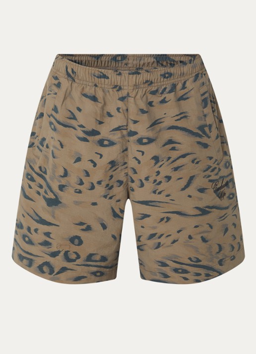Carhartt WIP Travon wide fit korte broek met print - voorkant 3 mosgroen