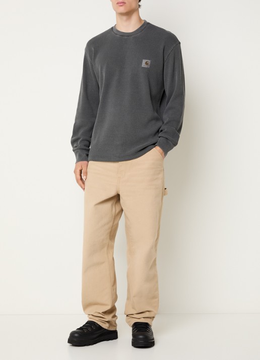 Carhartt WIP Vista sweater met logoborduring - voorkant 4 donkergrijs