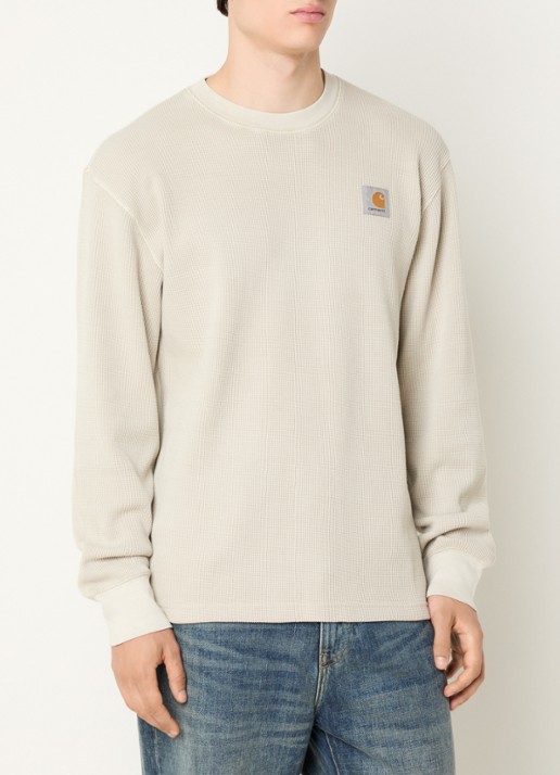 Carhartt WIP Vista sweater met logoborduring - detail gebroken wit