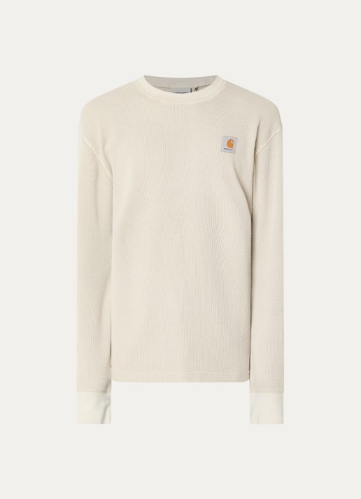 Carhartt WIP Vista sweater met logoborduring - voorkant 3 gebroken wit