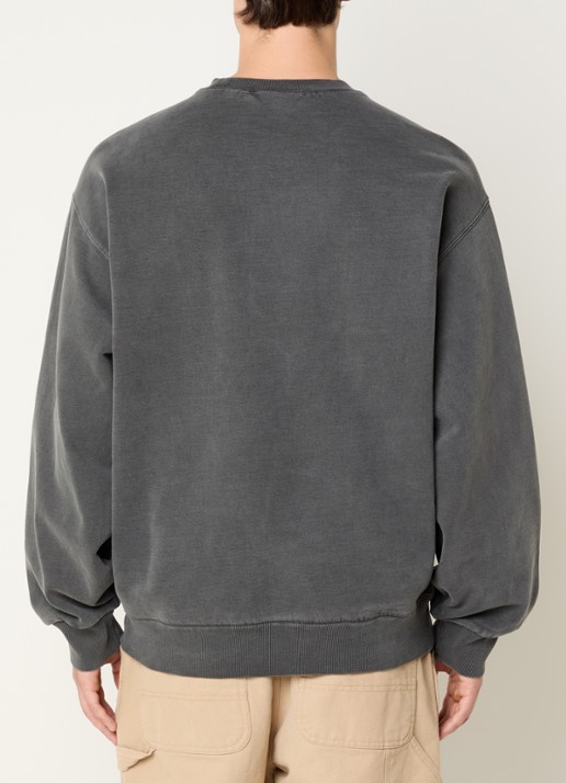 Carhartt WIP Vista sweater met logoborduring - achterkant antraciet