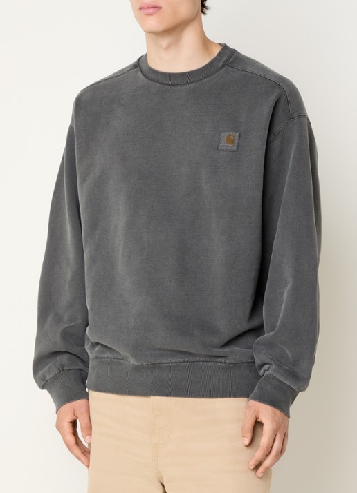 Carhartt WIP Vista sweater met logoborduring - detail 4 antraciet