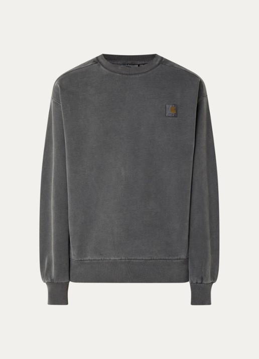 Carhartt WIP Vista sweater met logoborduring - voorkant 2 antraciet
