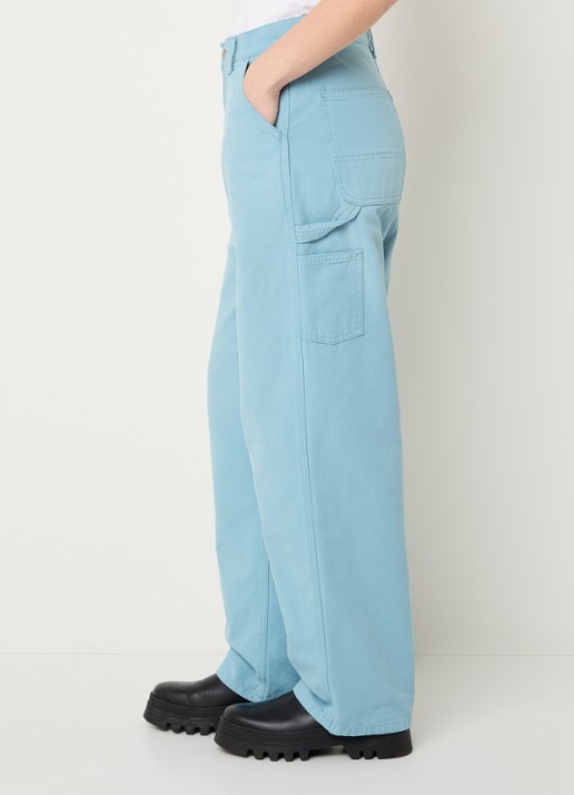 Carhartt WIP W' Brandon high waist loose fit cargobroek met steekzakken - detail 5 blauwgrijs