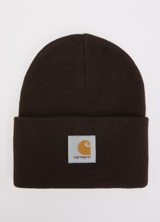 Carhartt WIP Watch muts met logo - voorkant bruin