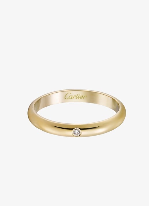Cartier 1895 trouwring, van 18 karaat geelgoud met diamant CRB4057600