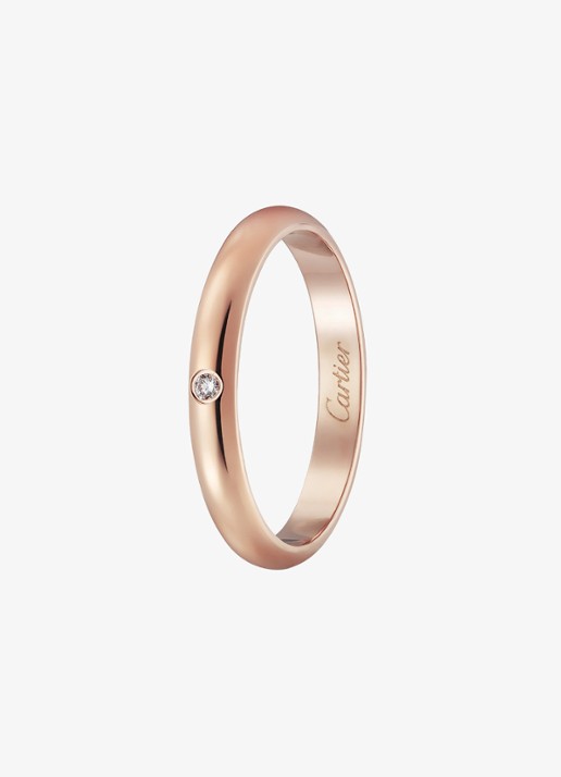 Cartier 1895 trouwring van 18 karaat roségoud met 0.01 ct diamant CRB4088200 - detail 4 roségoud