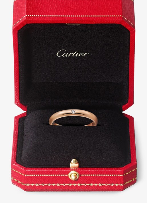 Cartier 1895 trouwring van 18 karaat roségoud met 0.01 ct diamant CRB4088200 - detail 6 roségoud