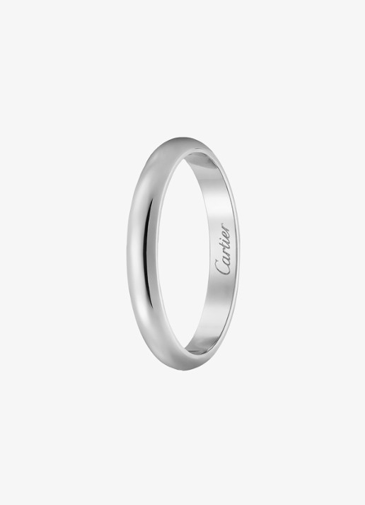 Cartier 1895 trouwring, van platina CRB4012500 - achterkant witgoud