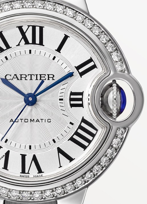Cartier Ballon Bleu de Cartier watch - detail zilver
