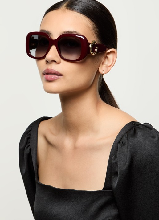 Cartier Butterfly zonnebril CT0471S - voorkant 5 aubergine