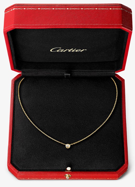 Cartier Cartier d'Amour ketting, groot model van 18 karaat geelgoud met 0.18 ct diamant CRB7215500 - detail 5 geelgoud