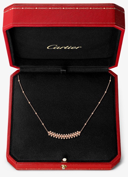 Cartier Clash de Cartier ketting, klein model van 18 karaat roségoud met 0.20 ct diamant CRN7424470 - detail 3 roségoud