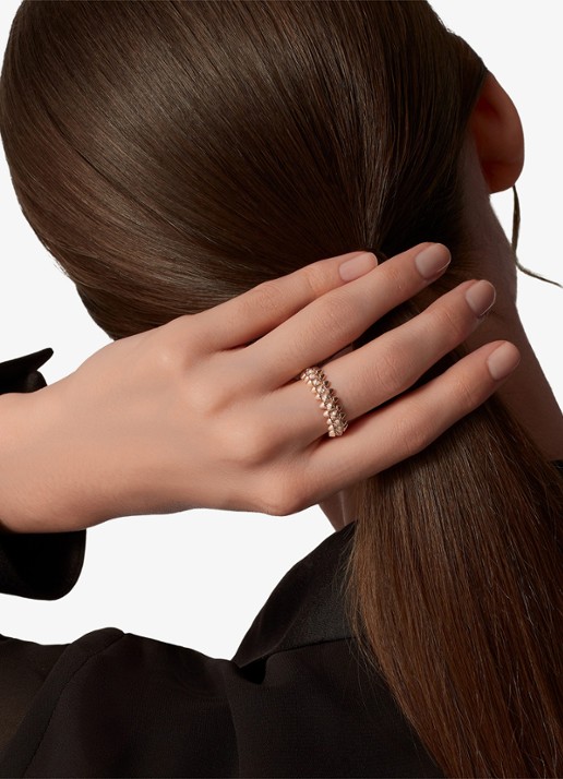 Cartier Clash de Cartier ring, klein model van 18 karaat roségoud met 0.31 ct diamant CRN4796100 - achterkant 3 roségoud