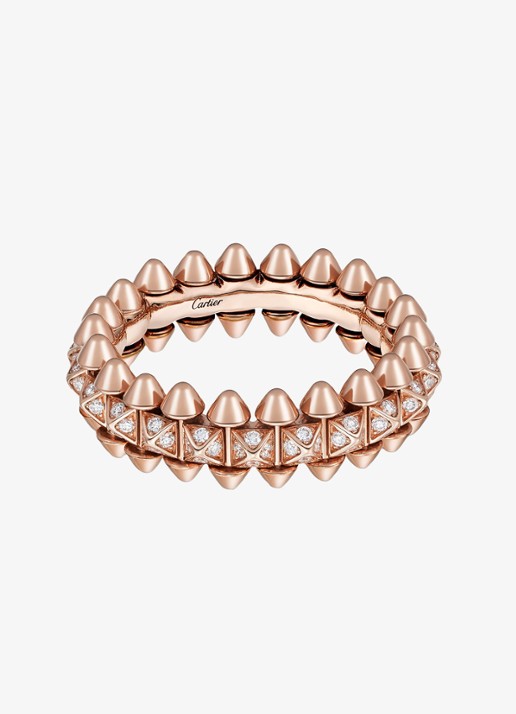 Cartier Clash de Cartier ring, klein model van 18 karaat roségoud met 0.31 ct diamant CRN4796100