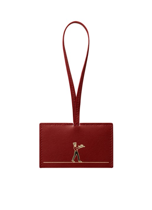 Cartier Diabolo de Cartier spiegel tas bedel van kalfsleer CROG000671 - voorkant steenrood