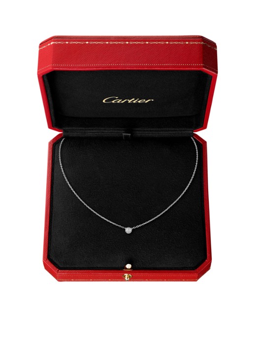 Cartier Diamants Légers XS ketting van 18k witgoud met diamant CRB7224515 - detail witgoud