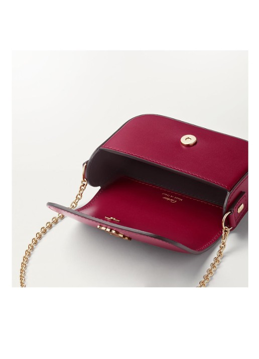 Cartier Double C Micro Chain crossbodytas van kalfsleer CRL3002034 - detail 3 bordeauxrood