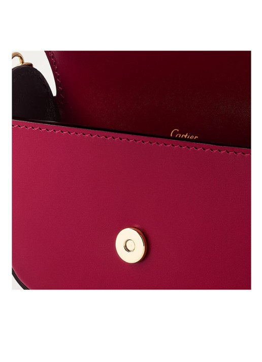 Cartier Double C Micro Chain crossbodytas van kalfsleer CRL3002034 - detail 4 bordeauxrood