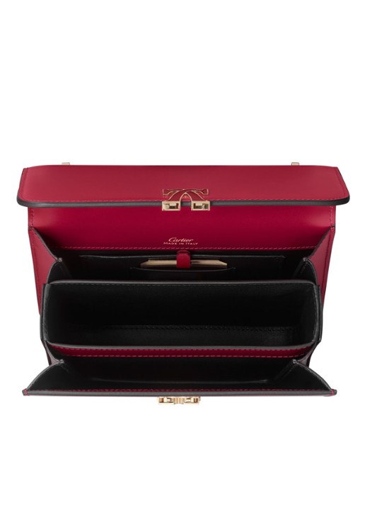 Cartier Double C Mini schoudertas van kalfsleer CRL1002293 - detail 4 steenrood