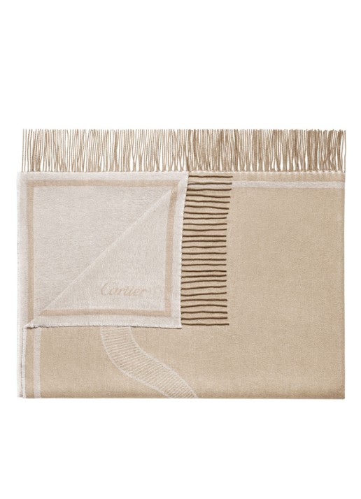 Cartier Entrelacés de Cartier stola van kasjmier 120 x 170 cm CROS000046 - detail beige