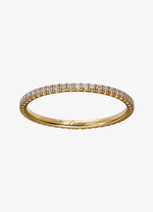 Cartier Etincelle de Cartier trouwring, van 18 karaat geelgoud met 0.22 ct diamant CRB4212000 - detail geelgoud