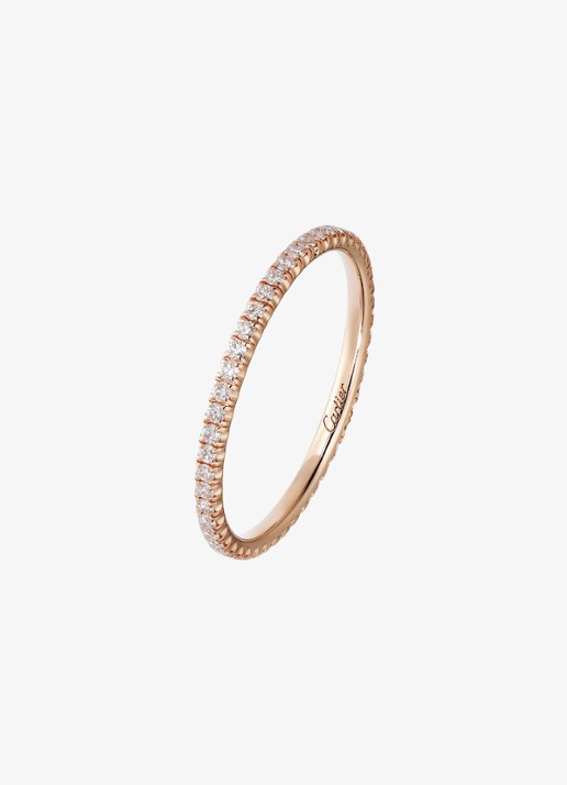 Cartier Etincelle de Cartier trouwring van 18 karaat roségoud met 0.22 ct diamant CRB4210500 - achterkant 8 roségoud