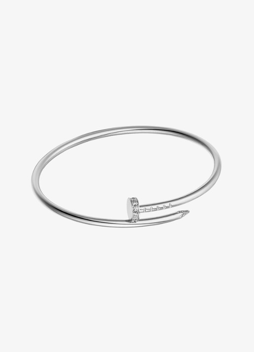 Cartier Juste un Clou armband, klein model van 18 karaat witgoud met 0.18 ct diamant CRB6084017 - detail 4 witgoud