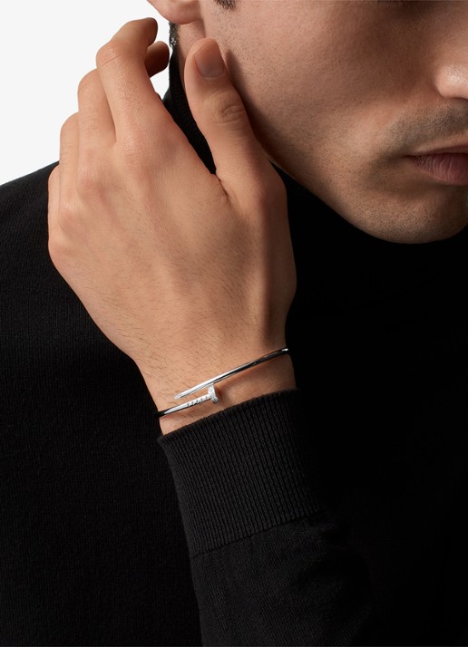 Cartier Juste un Clou armband, klein model van 18 karaat witgoud met 0.18 ct diamant CRB6084017 - voorkant 2 witgoud