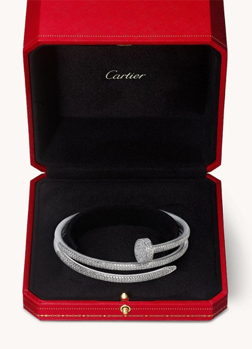 Cartier Juste un Clou bangle van 18 karaat witgoud met diamanten CRN6708700 - achterkant witgoud
