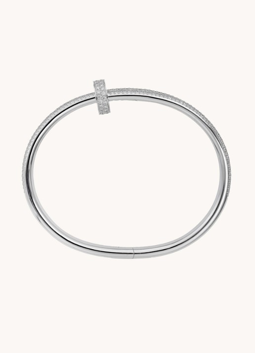 Cartier Juste un Clou bangle van 18 karaat witgoud met diamanten CRN6708700 - detail 3 witgoud