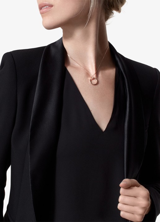 Cartier Juste un Clou ketting van 18 karaat roségoud met 0.12 diamant CRB7224887 - voorkant 7 roségoud