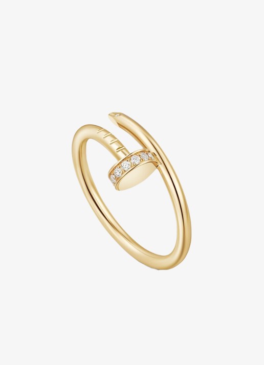 Cartier Juste un Clou ring van 18 karaat geelgoud met diamanten CRB42449