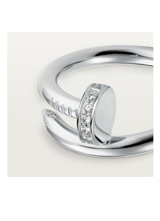 Cartier Juste un Clou ring van 18 karaat witgoud met 22 diamanten CRB4092700 - detail 3 witgoud