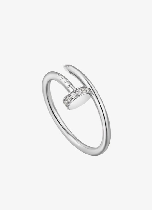 Cartier Juste un Clou ring van 18 karaat witgoud met diamanten CRB42450